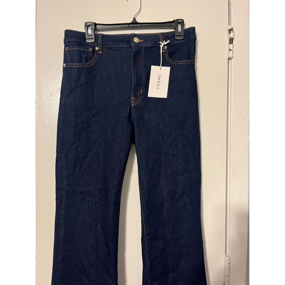 FRAME The Reboot High Rise Boot Cut Jeans Rinse Dark Wash Size 30 NWT - Picture 3 of 9